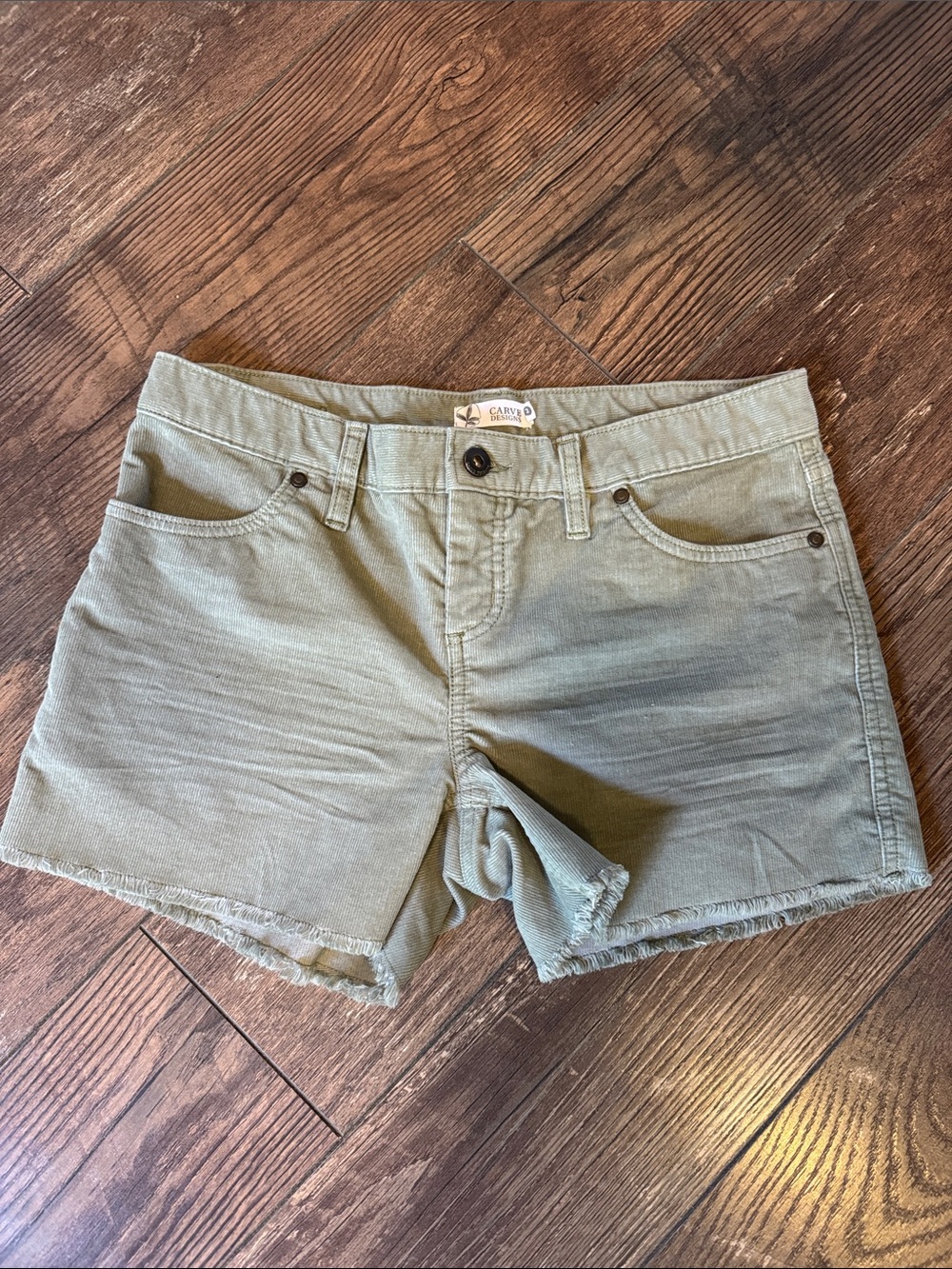 Carve Designs Olive Green Denim Cutoff Shorts